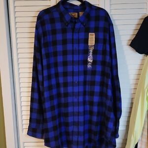 The Foundry Supply Co. Men's Blue and Black Plaid Shirt